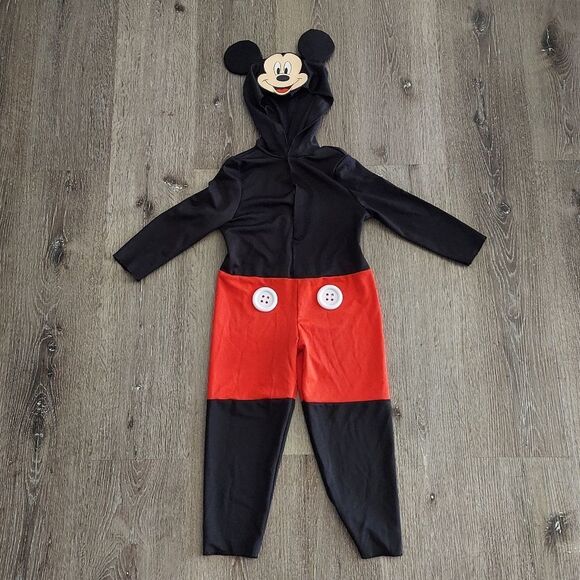 Disney Mickey Mouse Halloween Costume Black and Red - Medium 3T-4T - Picture 1 of 4